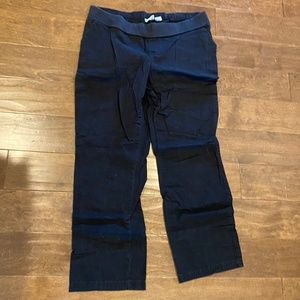 Maternity navy pants with elastic waistband